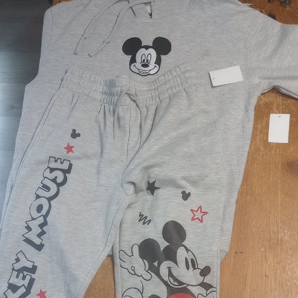 Disney Mickey Mouse Gray and Black Sweatsuit